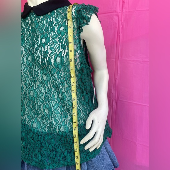 NWT Crochet see true green top with cap sleeves size XL - Picture 2 of 15